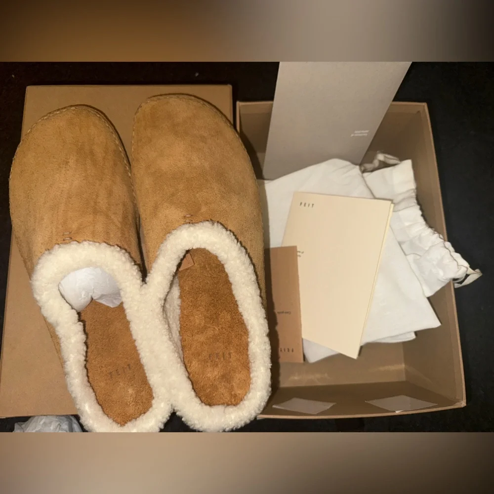FEIT Slipper Suede Slipper Wool Slipper Shoes 44